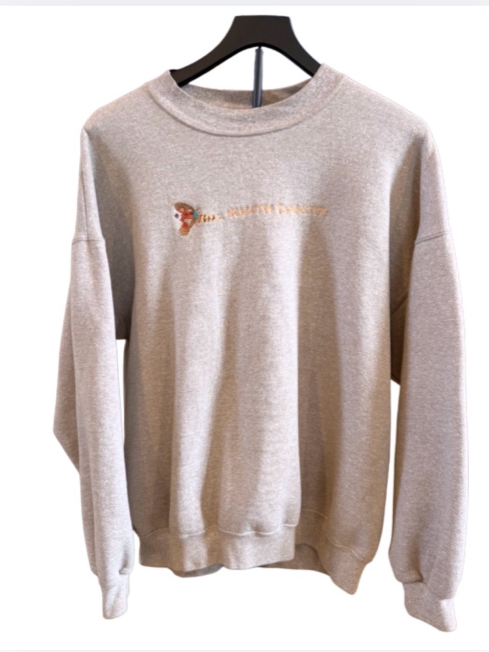 Vintage Lee Beige Crewneck Sweatshirt with Embroidered South Dakota 🦆